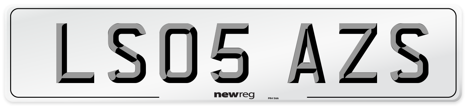 LS05 AZS Number Plate from New Reg